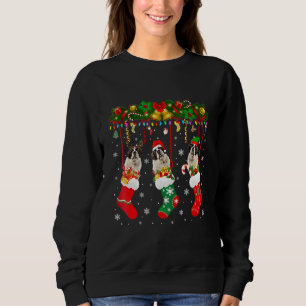 St Bernard in Sock Xmas Rentier Santa Elf Hund Sweatshirt