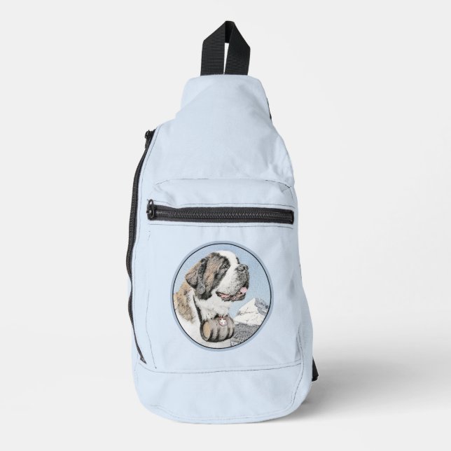 St. Bernard Malerei Rough St. Origineller Hund Kun Crossbody Bag (Vorderseite)