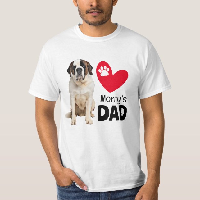 St Bernard Personalisiert Vater T - Shirt (Vorderseite)