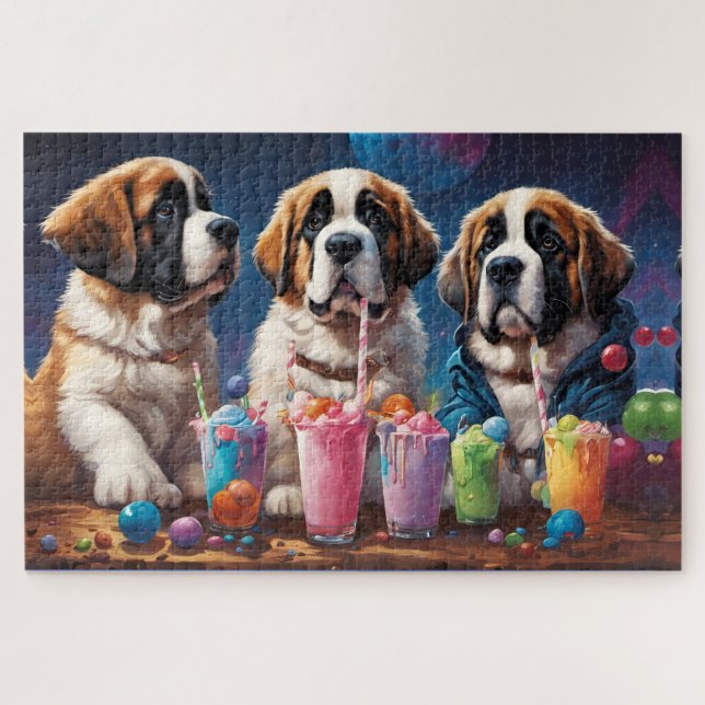 St. Bernard Puppies Party und Milchshakes (Horizontal)