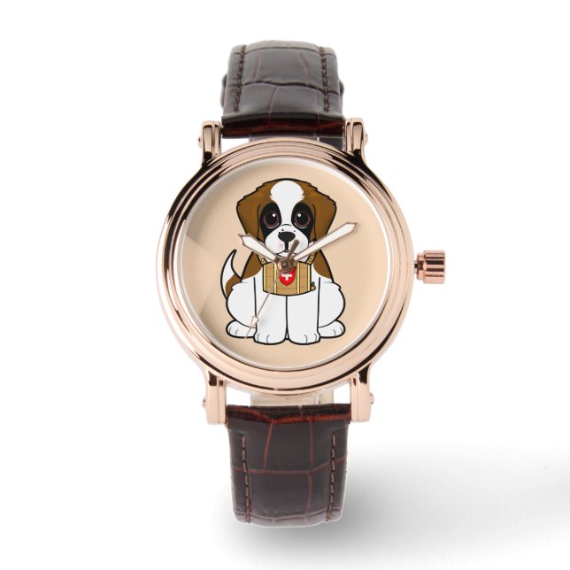 St. Bernard Puppy Armbanduhr (Vorderseite)