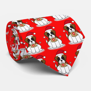 St. Bernard Puppy au Cravate de Noël
