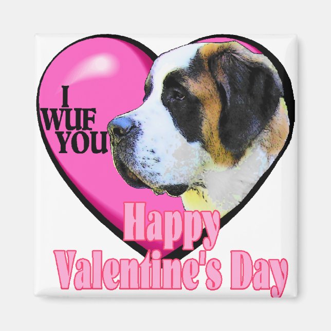 St. Bernard Valentine's Day Geschenke Magnet (Vorne)