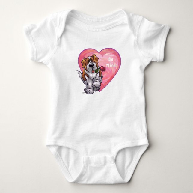 St. Bernard Valentinstag Baby Strampler (Vorderseite)