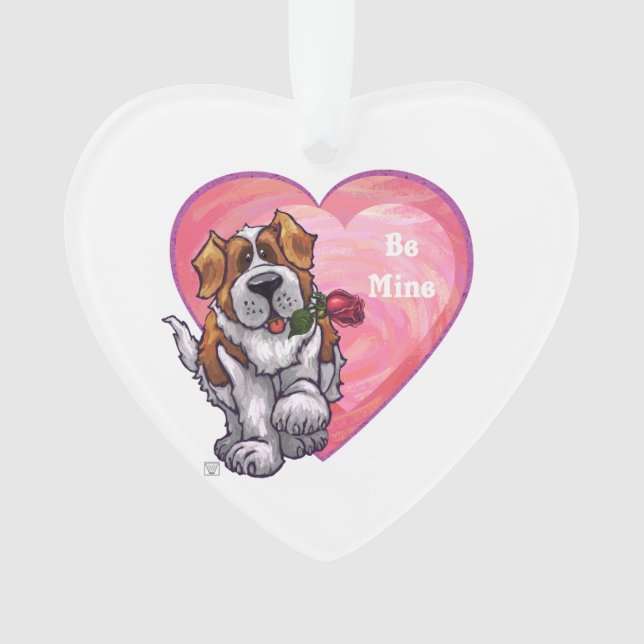 St. Bernard Valentinstag Ornament (Vorderseite)