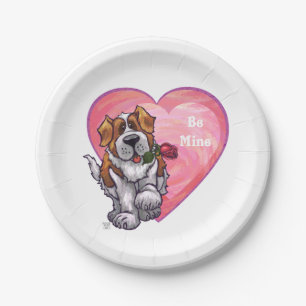 St. Bernard Valentinstag Pappteller