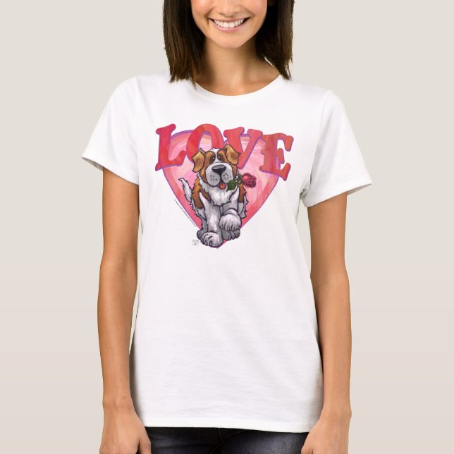 St. Bernard Valentinstag T-Shirt (Vorderseite)