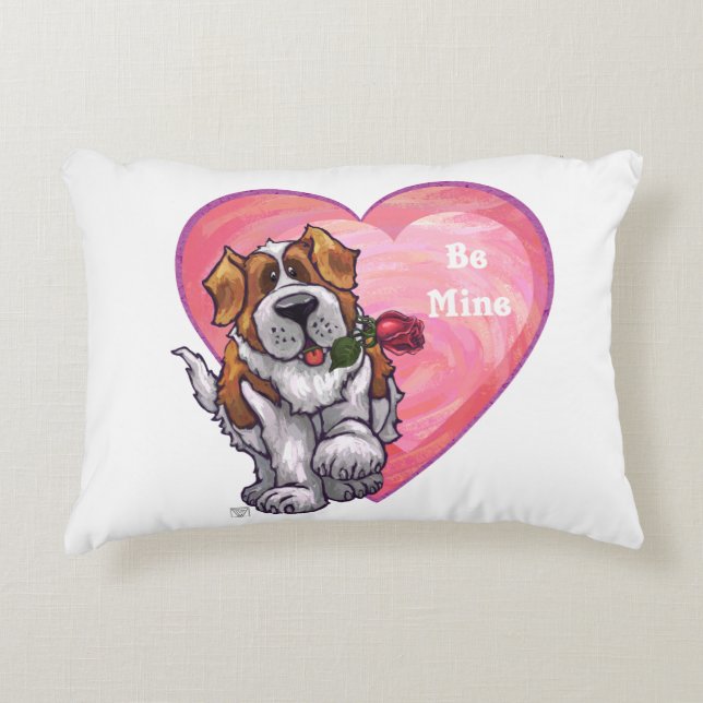 St. Bernard Valentinstag Zierkissen (Vorderseite)