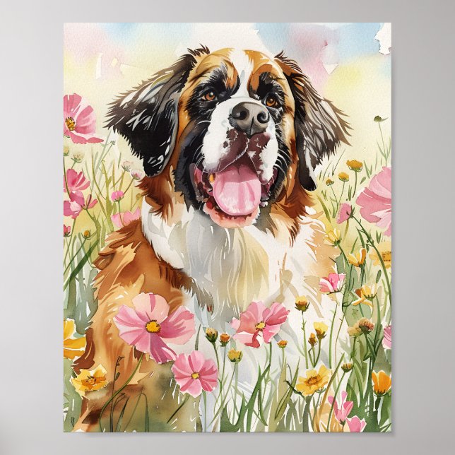 St. Bernard Wall Art Geschenk für Hunde Liebhaber  Poster (Vorne)