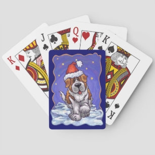 St. Bernard Weihnachten Spielkarten