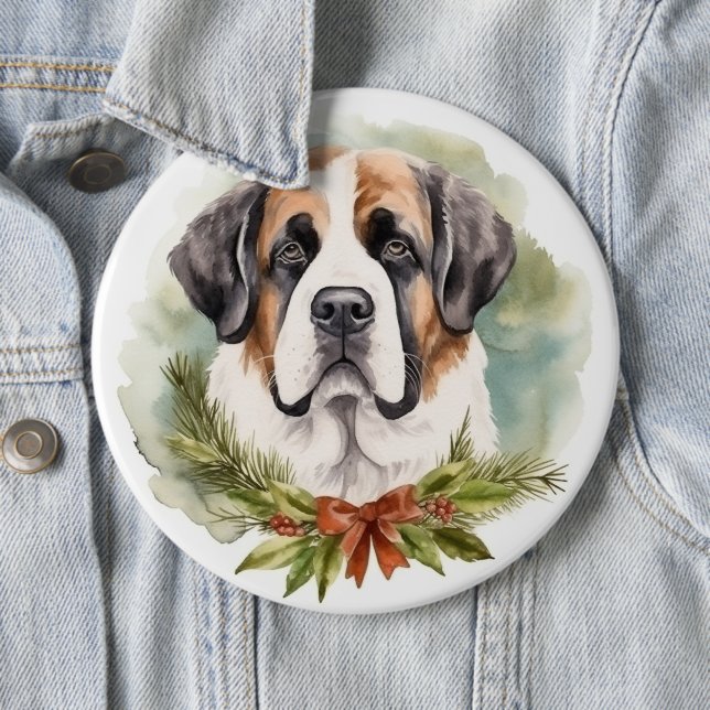 St. Bernard Weihnachtsfeiertag Button (Beispiel)