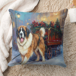 St. Bernard Weihnachtsfeiertag Kissen