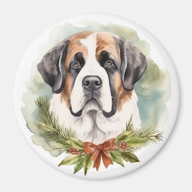 St. Bernard Weihnachtsfeiertag Magnet (Vorne)