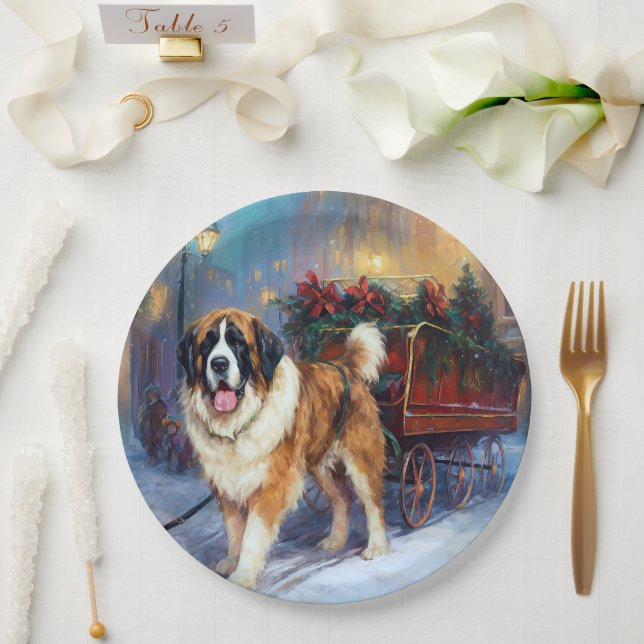 St. Bernard Weihnachtsfeiertag Pappteller (Hochzeit)