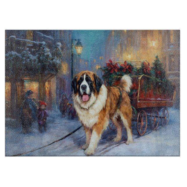 St. Bernard Weihnachtsfeiertag Schneidebrett (Vorderseite)