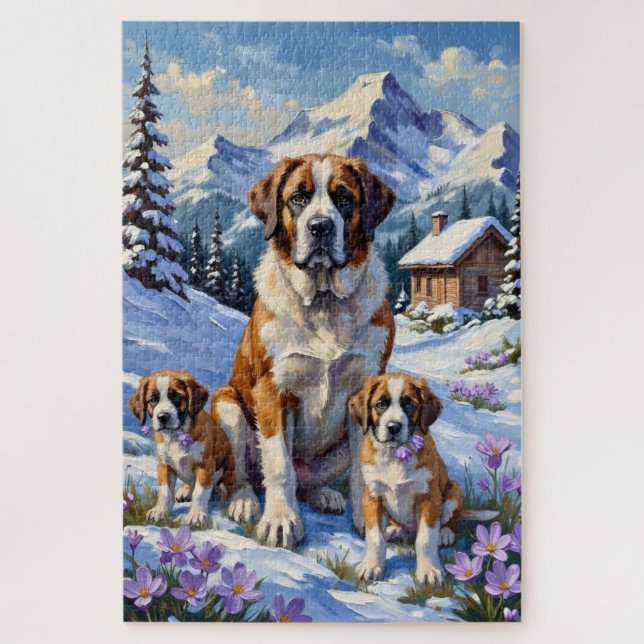 St. Bernhard Alpen-Krokus-Kunst (Vertikal)