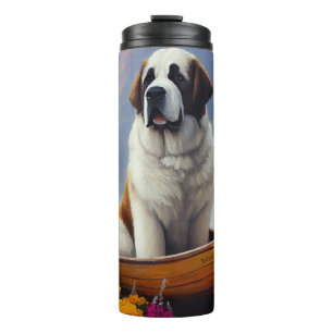 St. Bernhard auf einem Paddel: Ein landschaftliche Thermosbecher