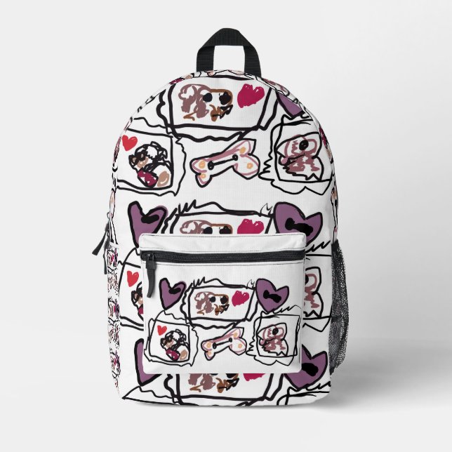 St. Bernhard-Herzen  Bedruckter Rucksack (Vorderseite)