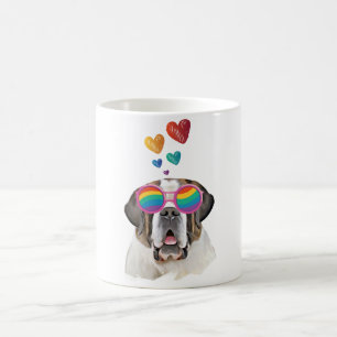 St. Bernhard Hund mit Herzen Valentinstag Kaffeetasse