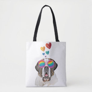 St. Bernhard Hund mit Herzen Valentinstag  Tasche
