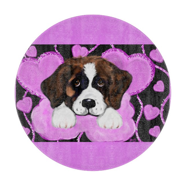 ST. BERNHARD-HUND  SCHNEIDEBRETT (Vorderseite)