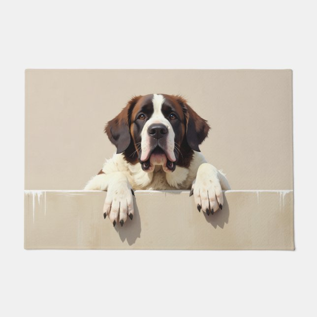 St. Bernhard Hund Türmatte Kunst (Vorderseite)