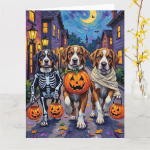 St.-Bernhard-Hunde in Halloween-Kostümen Karte