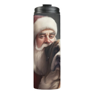 St. Bernhard mit Weihnachtsmann Festive Weihnachte Thermosbecher