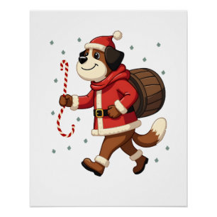 St. Bernhard Rettung Weihnachten Poster