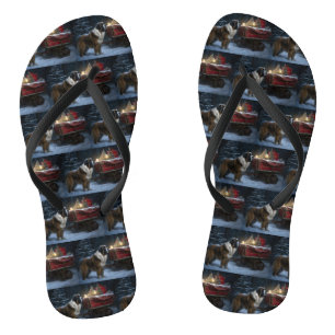St. Bernhard Schnee-Schlitten Weihnachtsdekoration Flip Flops