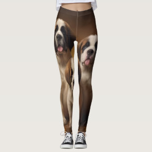 St. Bernhard Welpe Herbstfreude Kürbis Leggings