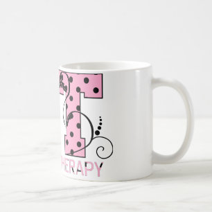 St. beschriftet die rosa und schwarzen Tupfen Kaffeetasse