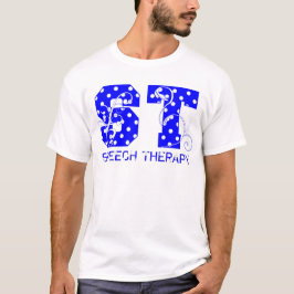 St. beschriftet die weißen und blauen Tupfen T-Shirt