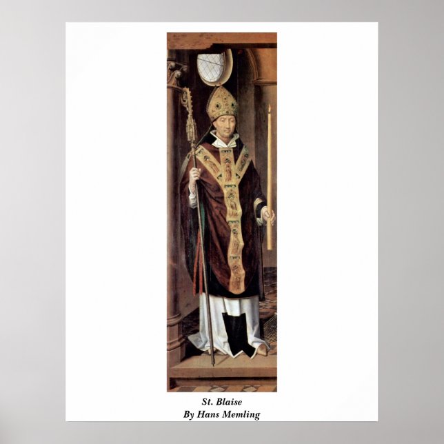 St. Blaise von Hans Memling Poster (Vorne)
