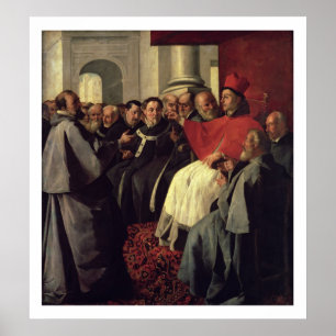 St Bonaventure (1221-74) am Rat von Lyon Poster