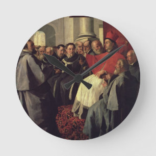 St Bonaventure (1221-74) am Rat von Lyon Runde Wanduhr