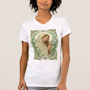 St. Brigid hält Schneeglöckchen an Imbolc T-Shirt