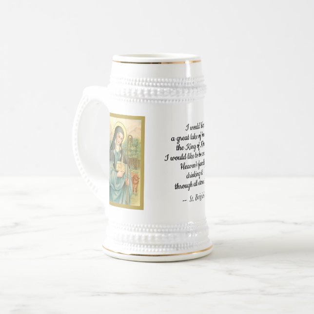 St. Brigid of Ireland (M 014, Kurzer Text) Bierglas (Vorderseite Links)