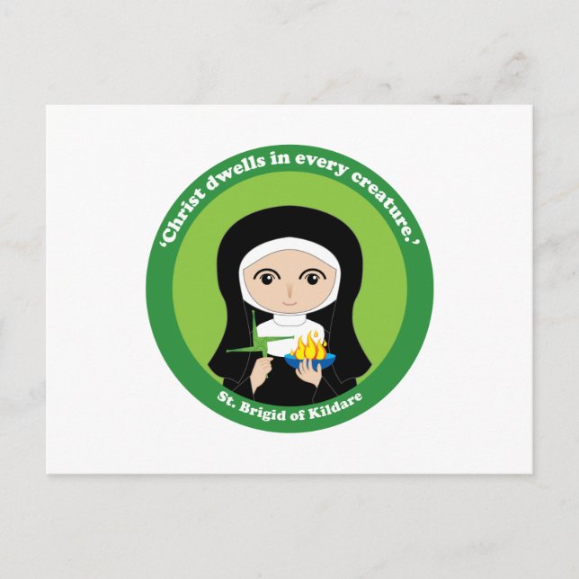 St. Brigid of Kildare Postkarte (Vorderseite)