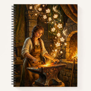 St. Brigid Schmiedefeen Blumen Fantasy-Kunst Notizbuch