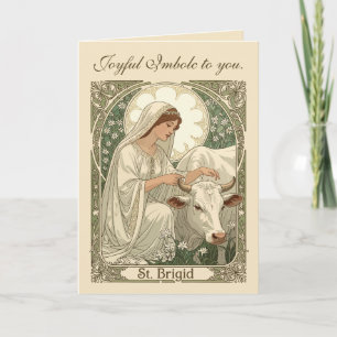 St. Brigid Schutzpatronin Irlands In Weiß Karte
