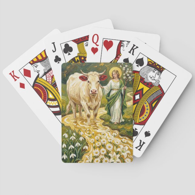 St. Brigid & The White Cow (Imbolc) Spielkarten (Rückseite)