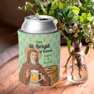St. Brigid von Irland und ihr Bierfass Dosenkühler
