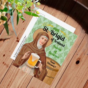 St. Brigid von Irland und ihr Bierfass Postkarte