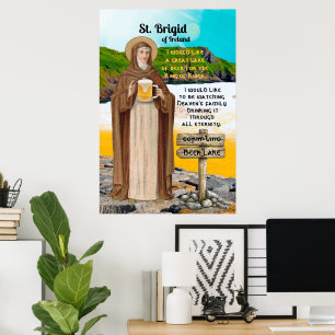 St. Brigid von Irland und ihr Bierlake Poster