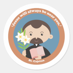 St Cajetan Runder Aufkleber