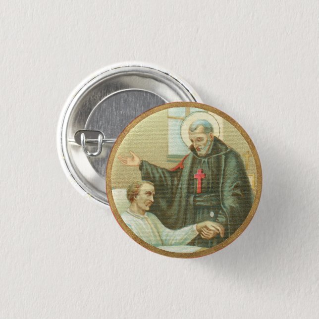 St. Camillus Comforting an Invalid (M 021) Button (Vorne & Hinten)
