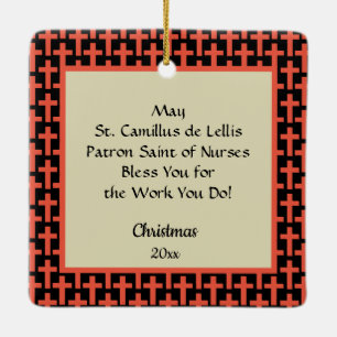 St. Camillus Comforting an Invalid (M 021) Keramikornament