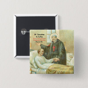 St. Camillus tröstet einen Kranken (M 021) Button