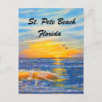 ST. CARTE POSTALE PETE BEACH OCEAN WAVES